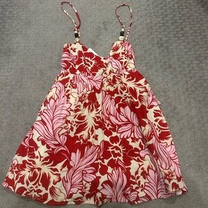 NWT Abercrombie Red and Pink Floral Dress W/ Built in Shorts